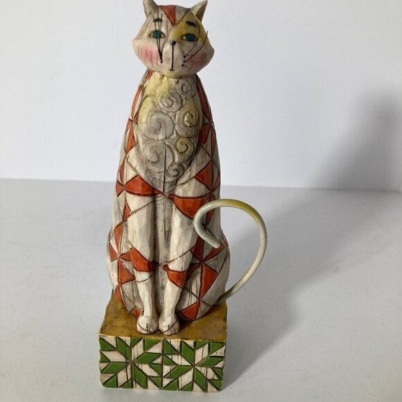 Vintage Jim Shore Heartwood Creek Abraham Cat Sculpture 2003 3 x 7" - Picture 1 of 7